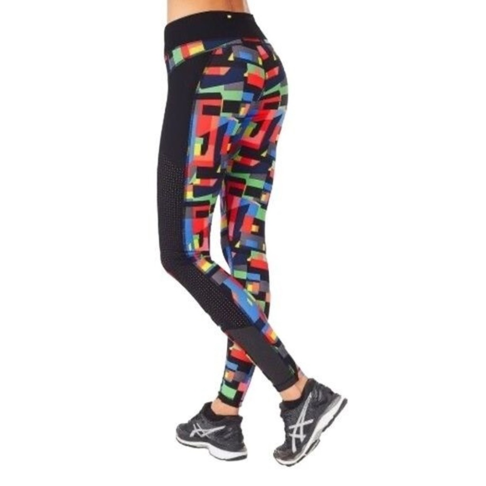 SWEATY BETTY Womens S Multi Color Block Perforated Mid Rise Cropped Leggings B16